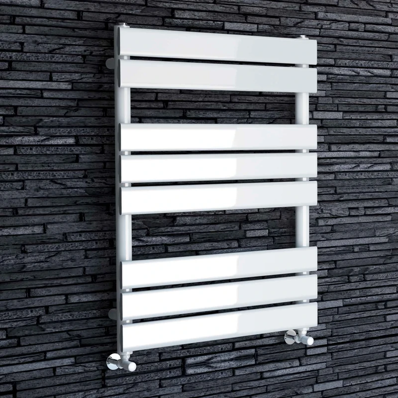 iBathUK | 800 x 600 White Flat Panel Heated Towel Rail Bathroom Radiator