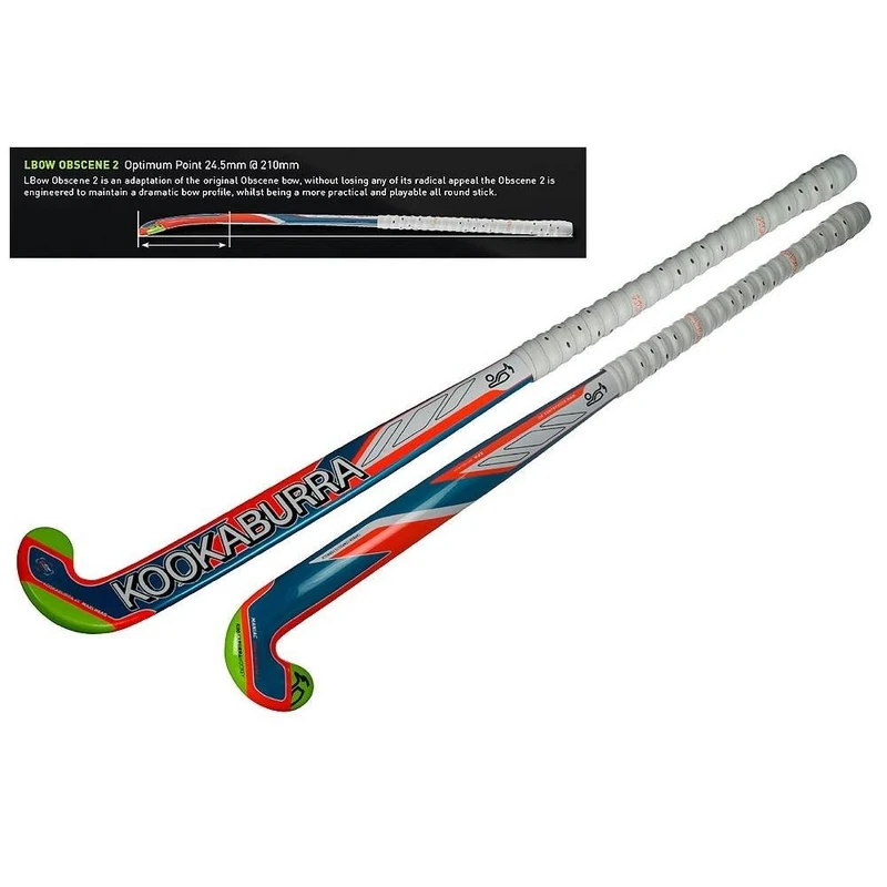 KOOKABURRA Maniac Hockey Stick - Blue/White/Red, Size 36.5 M