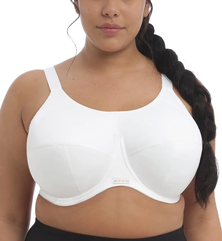 Elomi womens Full Coverage Sport Sports Bra, White, 42F