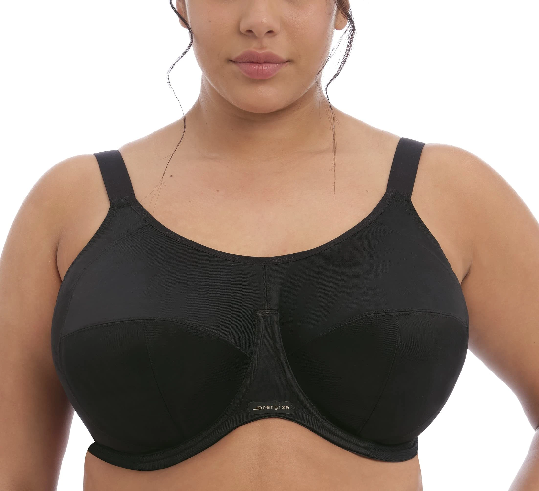Elomi womens Full Coverage Sport Sports Bra, Black, 38E