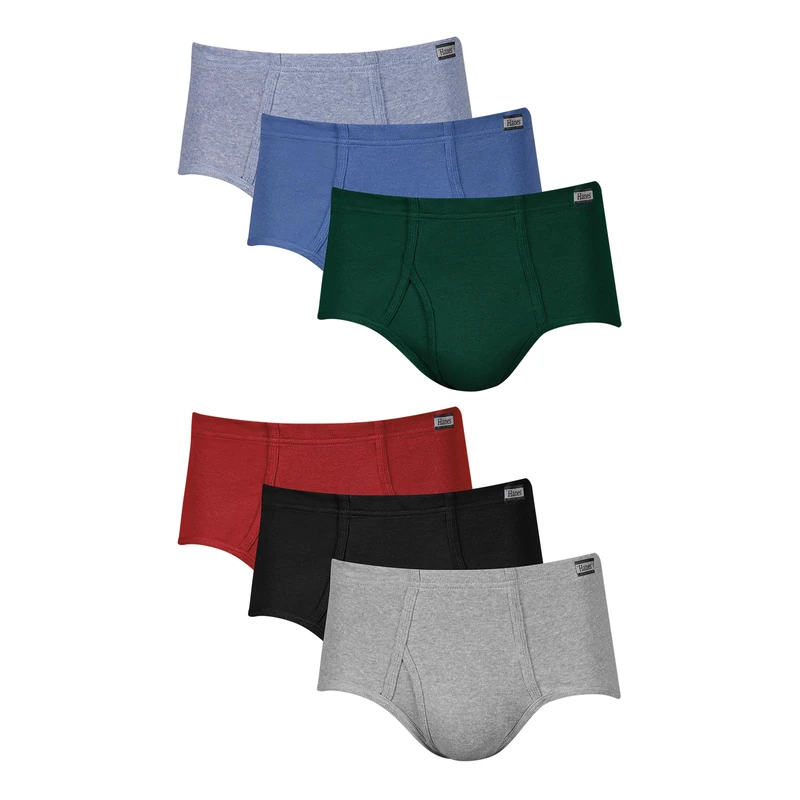 Hanes Men's Underwear Briefs, Mid-Rise, Moisture-Wicking, 6-Pack, Assorted Solids 6-pack, M