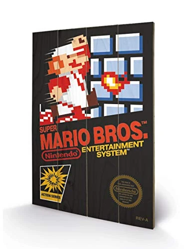 Pyramid International SW11295P Super Mario Bros. NES Cover Wood Print , Multi-Colour, 40 x 59 x 1.3 cm - Image 1