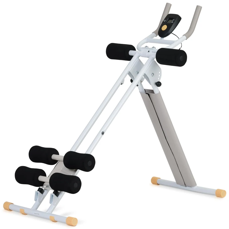 sportplus+ abdominal trainer for home, 4 training angles, foldable & space-saving, padded supports, trains abdomen & back, safety tested up to 100 kg