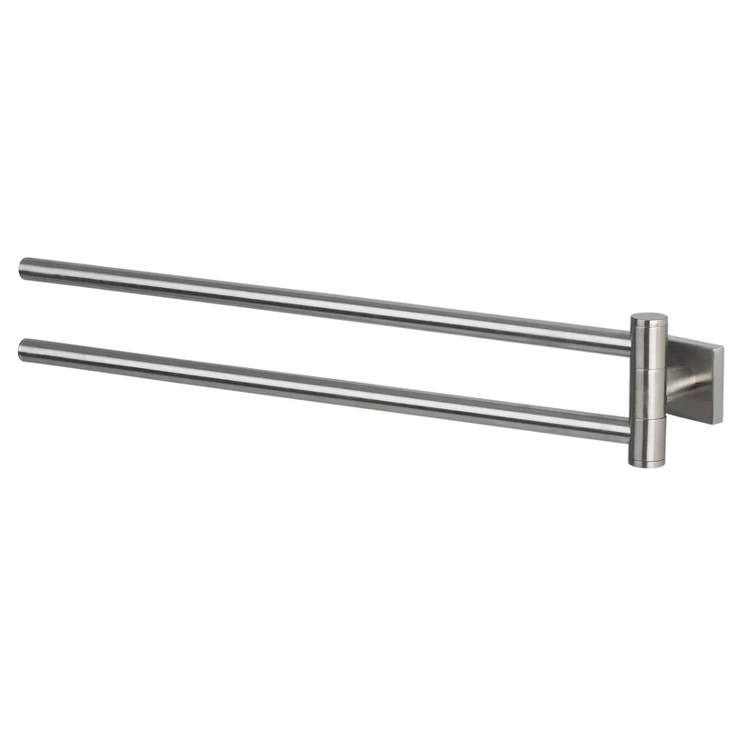 SPIRELLA Towel Rack with Mobile Rail, Metal, Matt Chrome, Doble 45,5 cm
