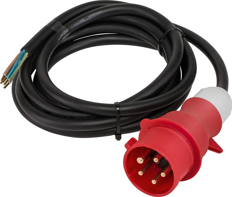 AS – Schwabe 5 m CEE Connector Cable Power 400 V/32 A – for Industry/Construction Sites/Agriculture Black 70970