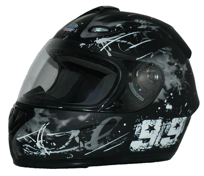 protectWEAR Motorcycle helmet black/grey 99 street design FS-801-99 Size XL