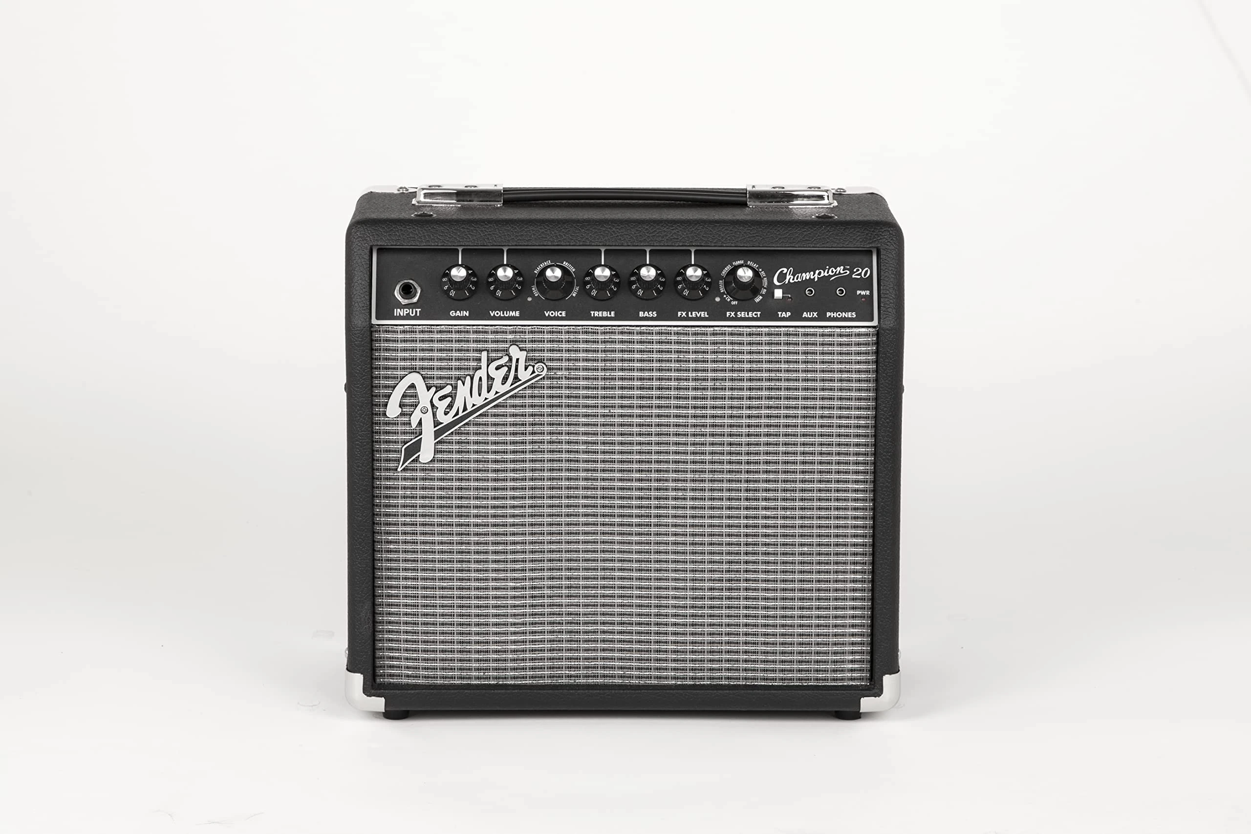 Fender Champion 20, Combo Guitar Amp, 20W, Ideal Choice For First Practice Amp, Suitable for Electric Guitar, Black/Silver