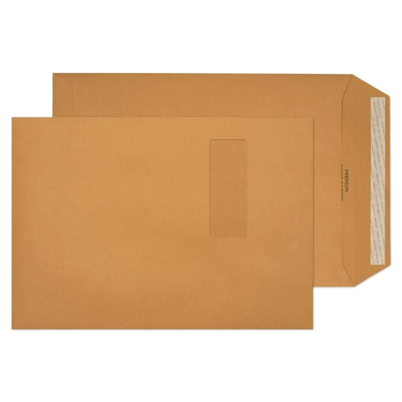 Blake Avant Garde C4 324 x 229 mm 130 gsm Heavyweight Extra Strong Peel & Seal Window Pocket Envelopes (AG0048) Cream Manilla - Pack of 250