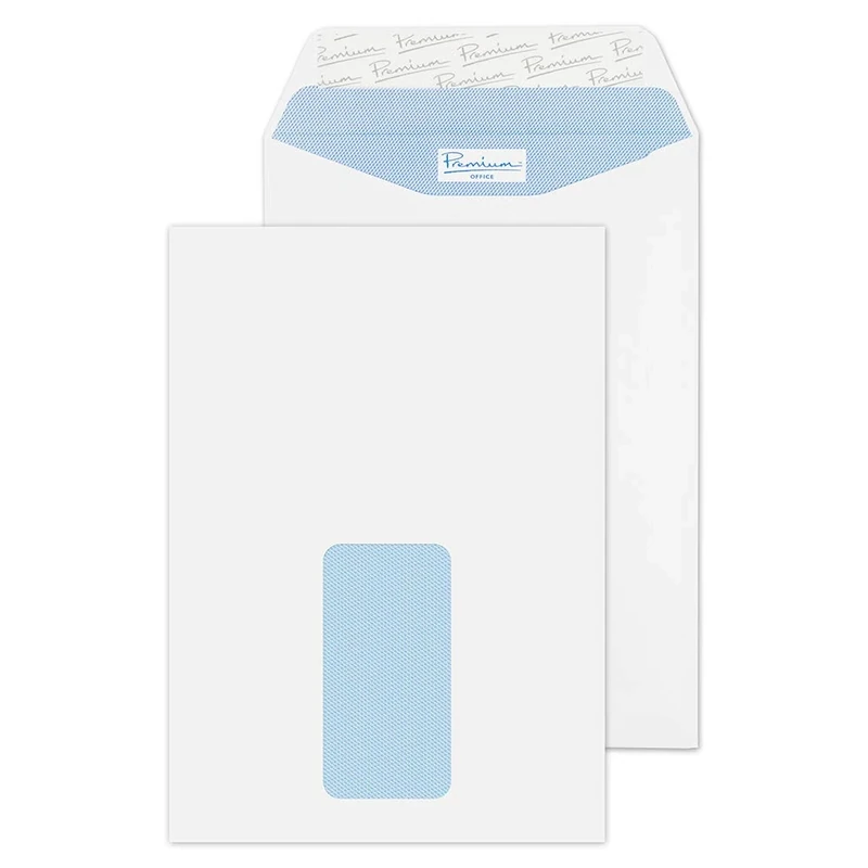 Blake Premium Office C5 229 x 162 mm 120 gsm Peel and Seal Window Pocket Envelopes (34116) Ultra White Wove - Pack of 500
