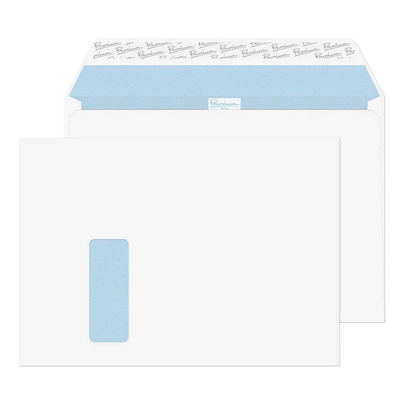 Blake Office C4 229 x 324 mm 120 gsm Peel & Seal Window Wallet Envelopes (36216) Ultra White Wove - Pack of 250