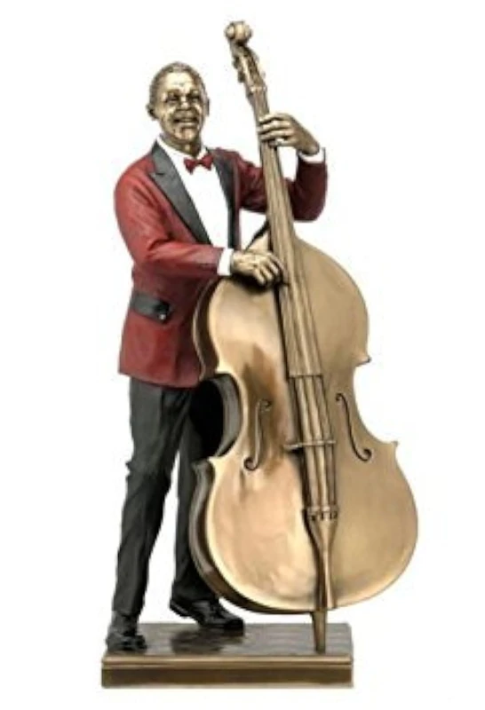 JFSM INC. Double Bass Player Statue Sculpture Figurine - Jazz Band Collection