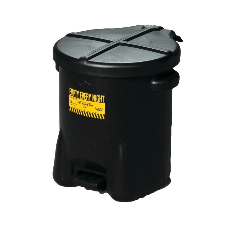 Eagle 933FLBK Black Oily Waste Can, 6 gal Capacity