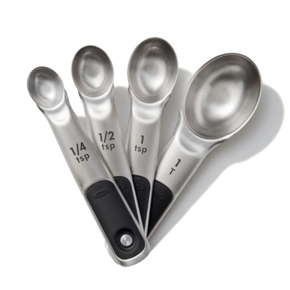 OXO Good Grips 4 Piece Stainless Steel Measuring Spoons with Magnetic Snaps