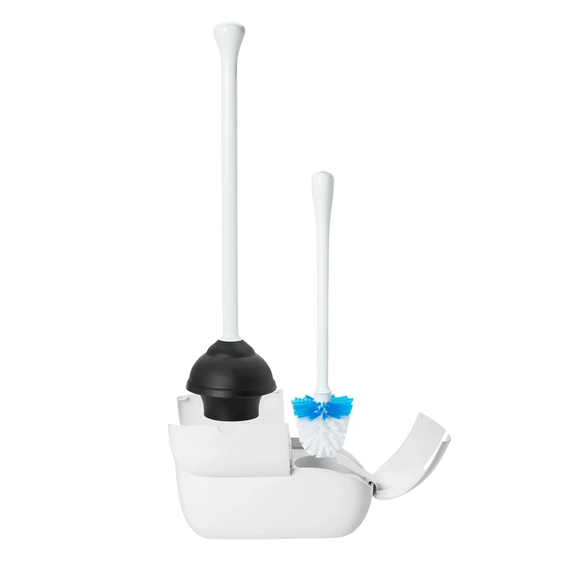 OXO Good Grips Set Toilet Brush & Plunger Combo, Natural rubber, White