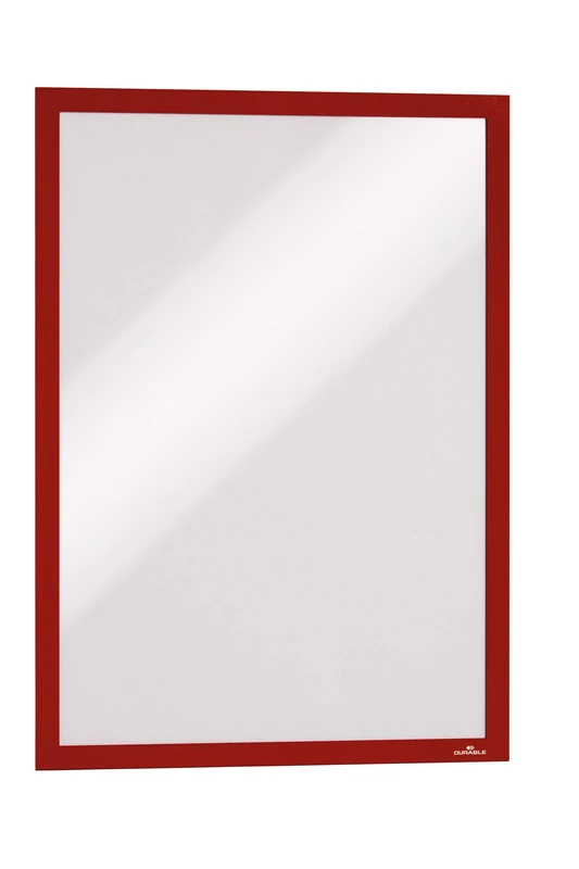 Durable DURAFRAME Self-Adhesive Magnetic Frame | A3 Format In Red | Pack of 6 Frames | Document Frame for Professional Internal Signage