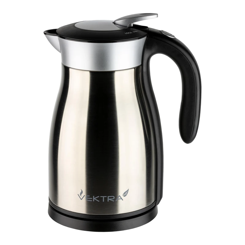 Vektra Kettle, Series 1 in Stainless Steel, vacuum insulated environmentally eco-friendly kettle, stainless steel finish, 1.7 litre