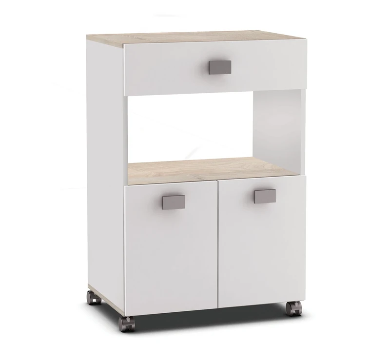 13Casa oldani a2 Buffet. Dim. 60 * 41,2 * 90h cm. nobilitato. Bianco + Acacia.