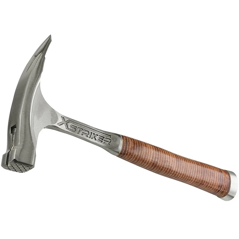 Peddinghaus 5133070000 "Xstriker" Rough Face Magnetic Carpenters Hammer with Leather Handle, Silver/Brown, 850 g