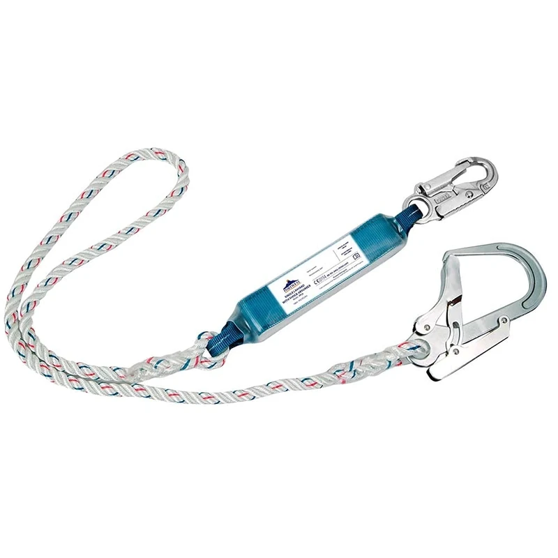 Portwest Single Lanyard with Shock Absorber, Size: One Size, Colour: White, FP23WHR