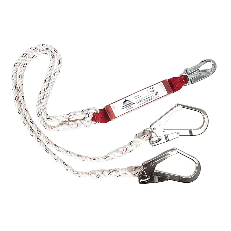 Portwest Double Lanyard With Shock Absorber, Color: White, FP25WHR
