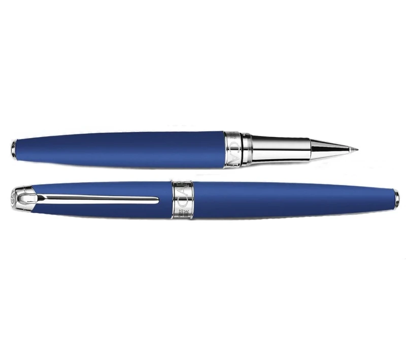 Caran d'Ache Leman Silver Plated Rollerball Pen - Blue Matt