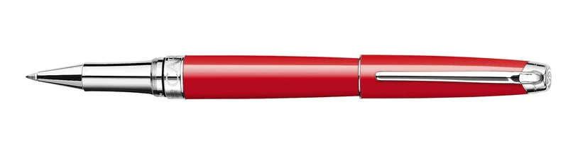 Caran d'Ache Leman Silver Plated Rollerball Pen - Red