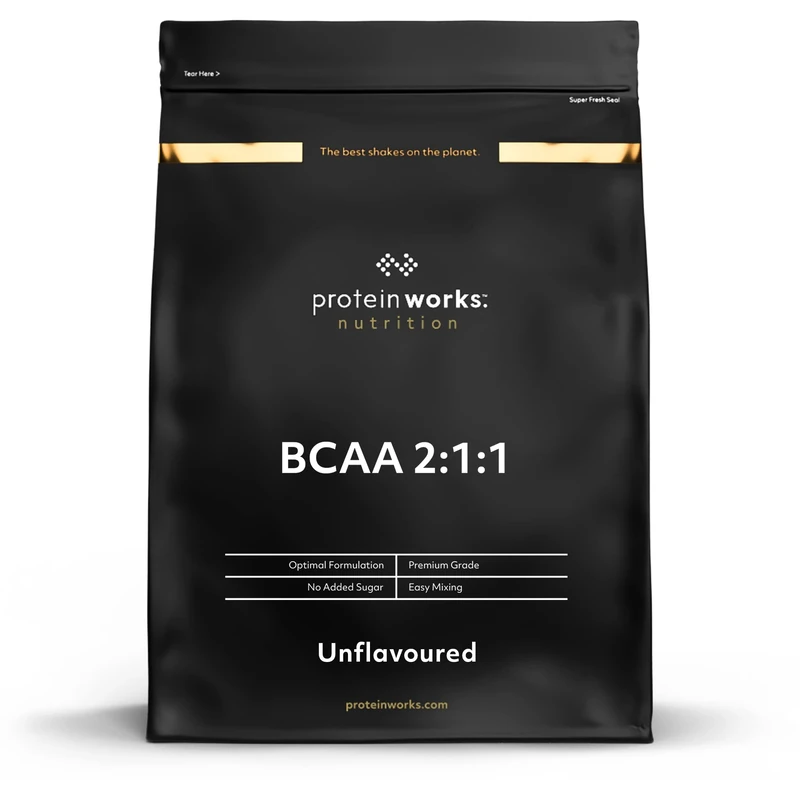 Protein Works - BCAA 2:1:1, Premium Essential Amino Acid Blend, Supports Growth & Maintenance of Muscle Mass, Optimal 2:1:1 Ratio, Unflavoured, 200 Servings, 1kg