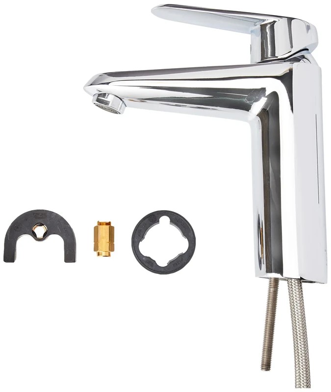 GROHE 23449002 Eurodisc Cosmopolitan Basin Tap with Smooth Body, Medium - Chrome