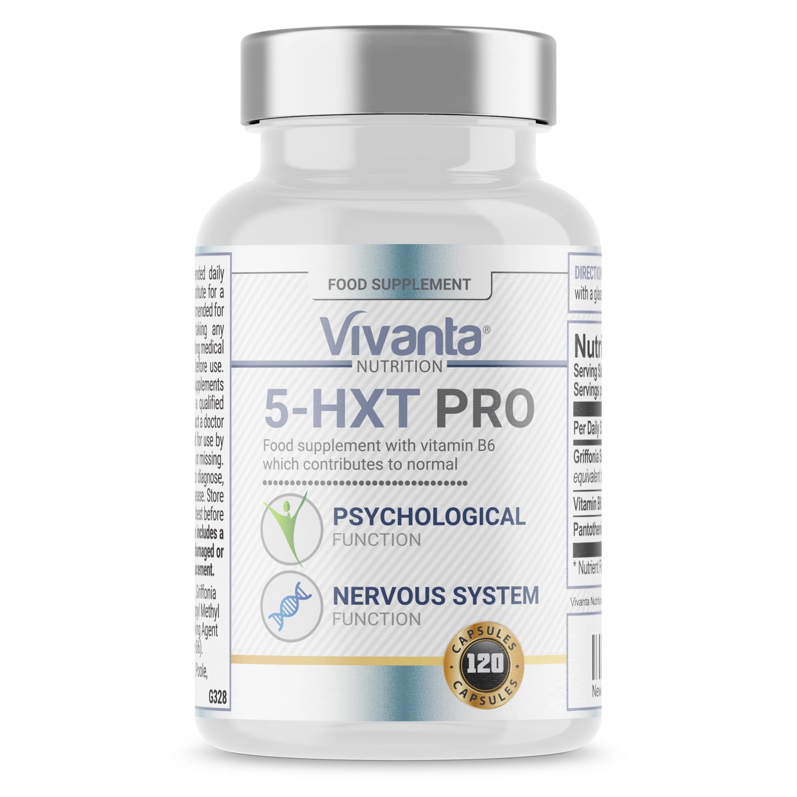 5HXT Pro - 5HTP High Strength from 4000mg of Griffonia Seed - Providing 200mg Extract Plus High Strength B6 - Natural 5 HTP Supplement (HTP 5) - 120 Vegetarian & Vegan Capsules