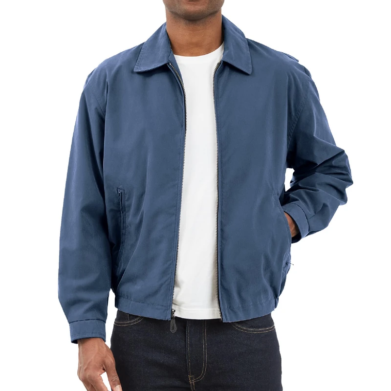 London Fog Men's Auburn Zip-Front Golf Jacket (Regular & Big-Tall Sizes), Light Blue, XL