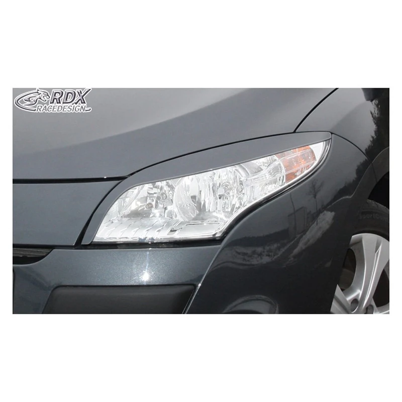 RDX Racedesign Head light spoilers compatible with Renault Megane III 2008-2015 (ABS)