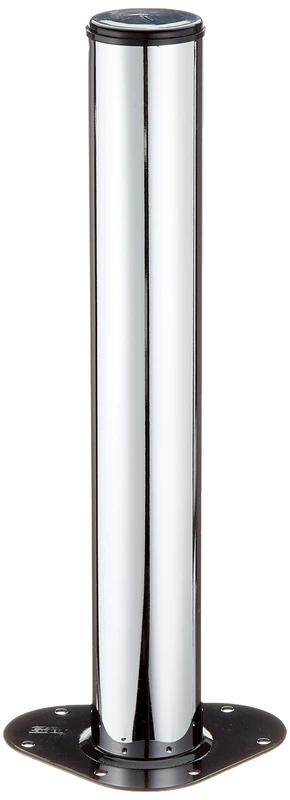 Element System Steel Pipe Feet Round Set of 4 Table Legs, Furniture Feet Including Screw-On Plate, 11102-00017