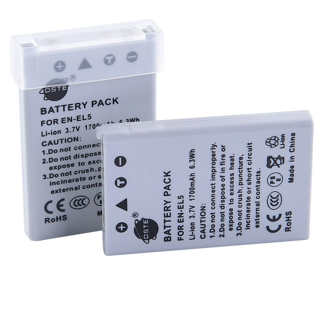 DSTE® 2x EN-EL5 Rechargeable Li-ion Battery for Nikon Coolpix P510 P520 P530 P5100 P6000 S10 P3 P4 P80 P90 P100 P500 Digital Camera