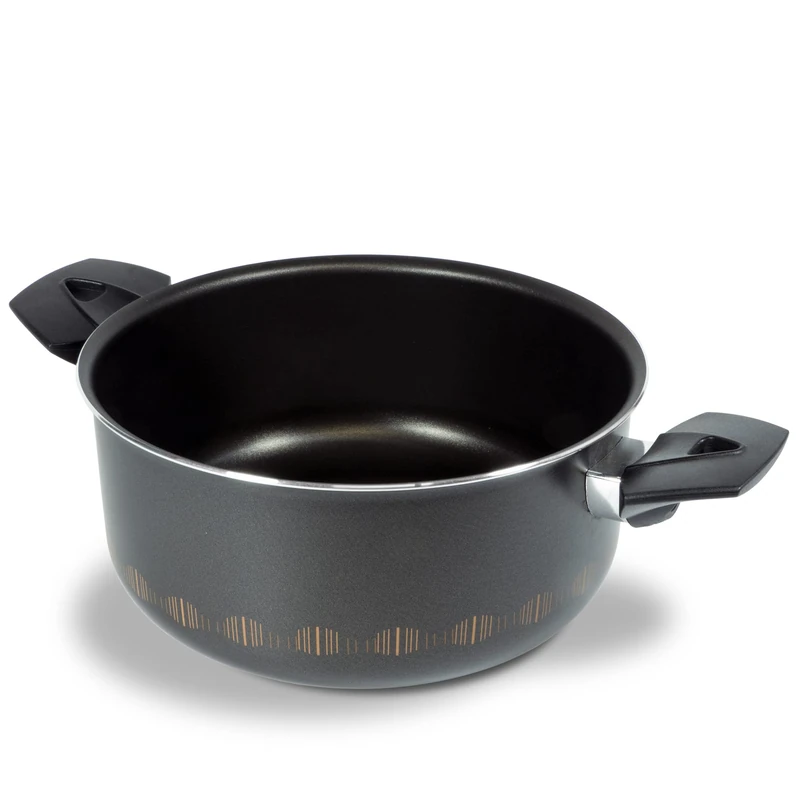 ALLUFLON Costanza Non Stick Casserole Dish 2 Handles, Aluminium, Black 18 cm Black