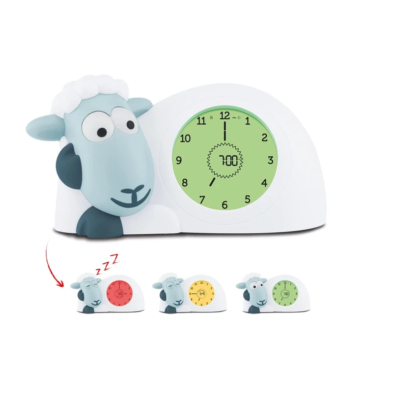ZAZU Sam the Lamb Clock - Sleep Trainer Clock & Nightlight for Kids | Light Up Alarm Clock | Helps teach your child when to wake up with visual indicators | Adjustable Brightness | Auto off