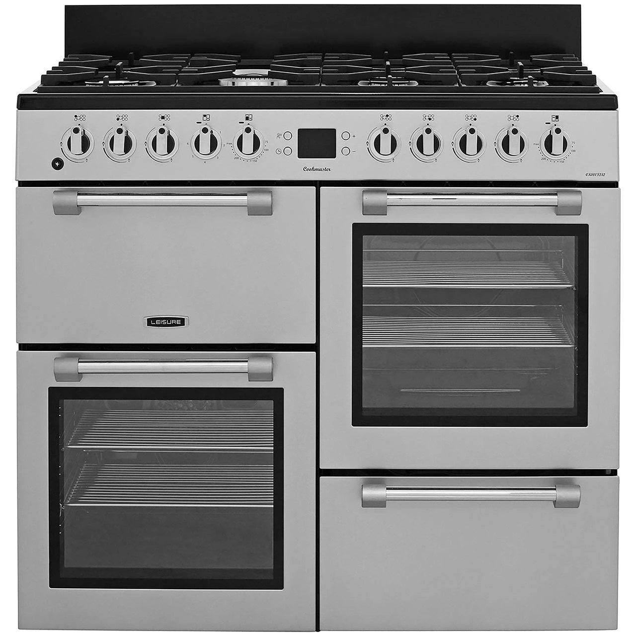 Leisure CK100F232 Gas Cooker A Silver – Oven and Stoves (Stove, Silver, Fan, Front, Electronic, LED)