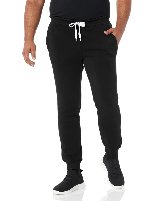 Southpole Men's 1570 Basic Active Fleece Jogger Sweatpants, Black, 5XL Big