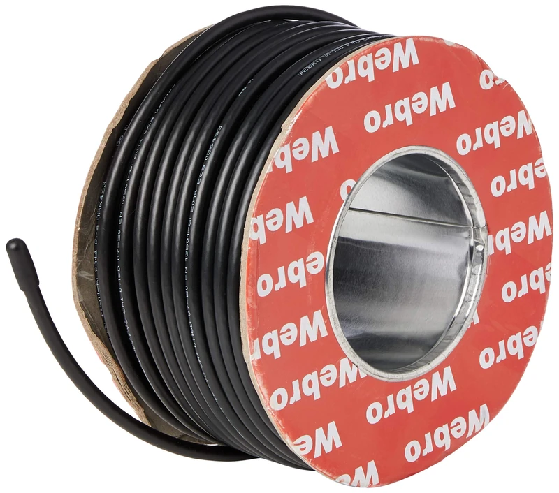 Webro WF100 50 m Coax Cable and Clips - Black