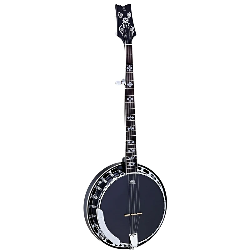 Ortega Guitars OBJ450-SBK Raven Series 5-String Banjo with Mahogany Resonator and Rim