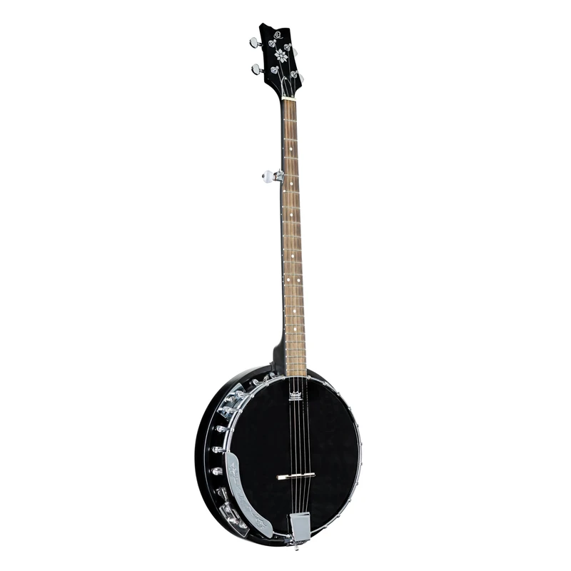 Ortega Guitars OBJ250-SBK Raven Series 5-String Banjo with Mahogany Resonator and Mahogany plywood Rim