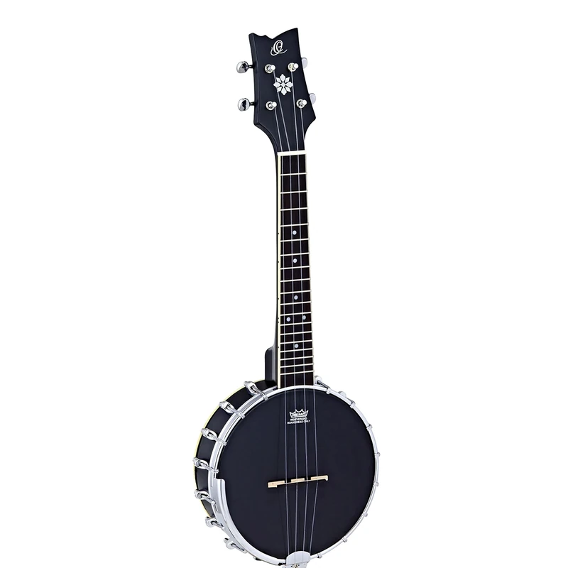 Ortega Guitars Banjo Ukulele Acoustic – Banjolele Series – Closed Back – Remo Head / Maple, Black (OUBJ100-SBK)