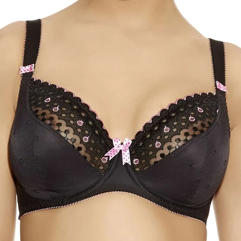 Freya Women's Enchanted Underwire Plunge Balcony Bra, Black, 30D