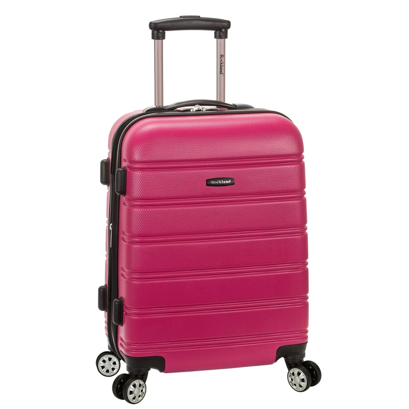 Rockland Melbourne Expandable Hard Case, Magenta, Carry-On 20", Melbourne Hardside Expandable Spinning Wheel Luggage