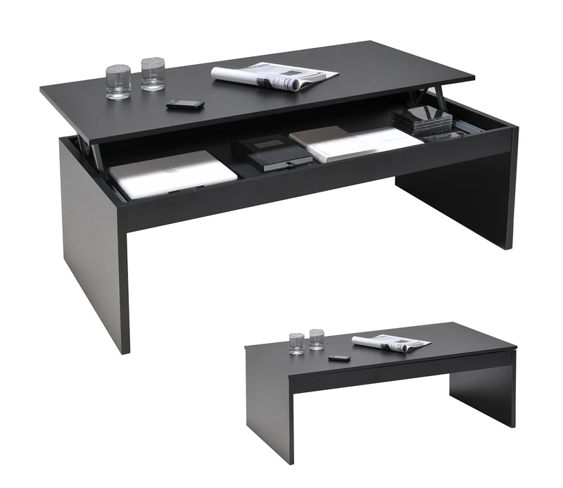 WEBER INDUSTRIES Contemporary Darwin Coffee Table 120 x 42.5 x 60 cm, Black, 1 - Image 1