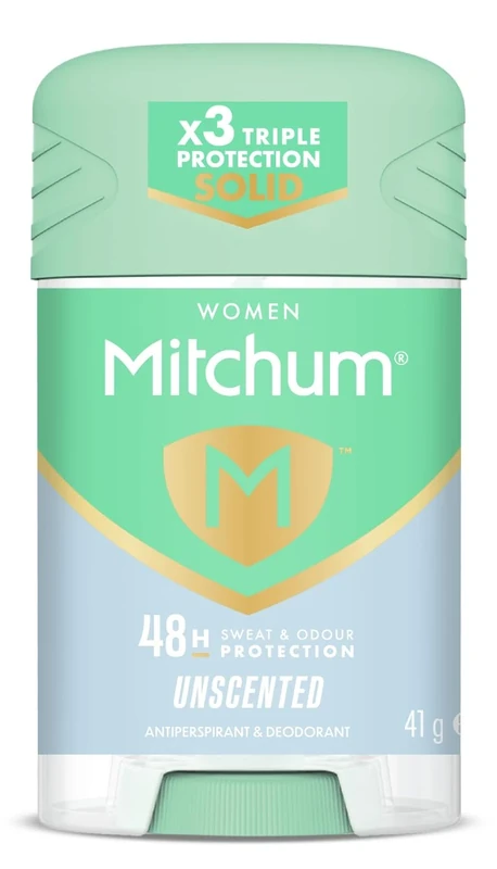 Mitchum Women Triple Odor Defense 48HR Protection Stick Deodorant & Anti-Perspirant, Unscented, 41g