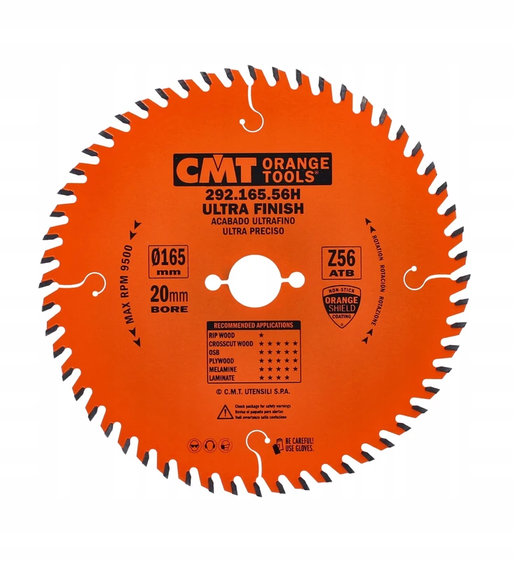 CMT – 292.165.56H – Circular Saw 165 x 2.2/1.6 x 20 Z = 56 15 Degrees ATB