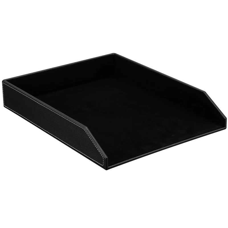 KINGFOM™ A4 Leather Desk File Letter Tray