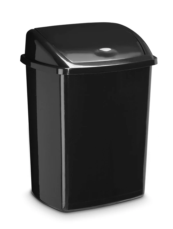 CEP Plastic bin with Swing lid 50L 91947 Black/Black lid