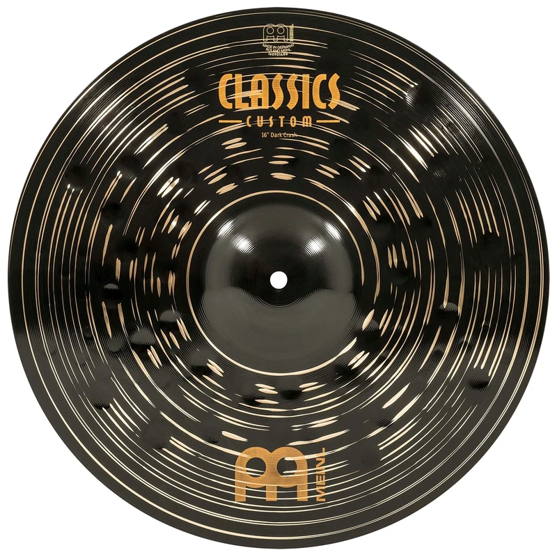 Meinl Cymbals Classics Custom Dark Crash Cymbal 16 inch (Video) for Drum Set (40,64cm) B12 Bronze, Dark Finish, Made in Germany (CC16DAC)