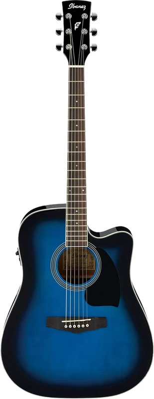 Ibanez Performance Series PF15ECE-TBS - Full Size Electro-Acoustic Guitar - Trans Blue Burst